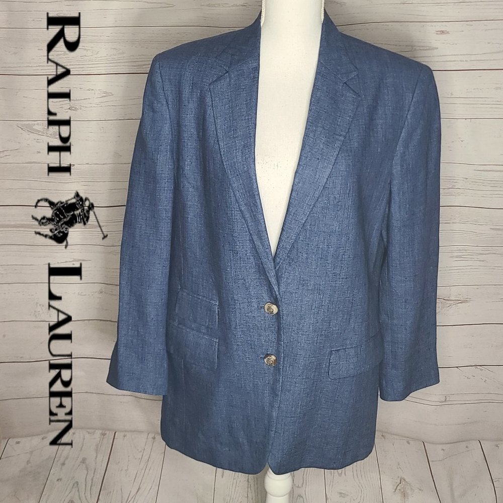 Ralph Lauren Linen Two Button Blazer - image 1